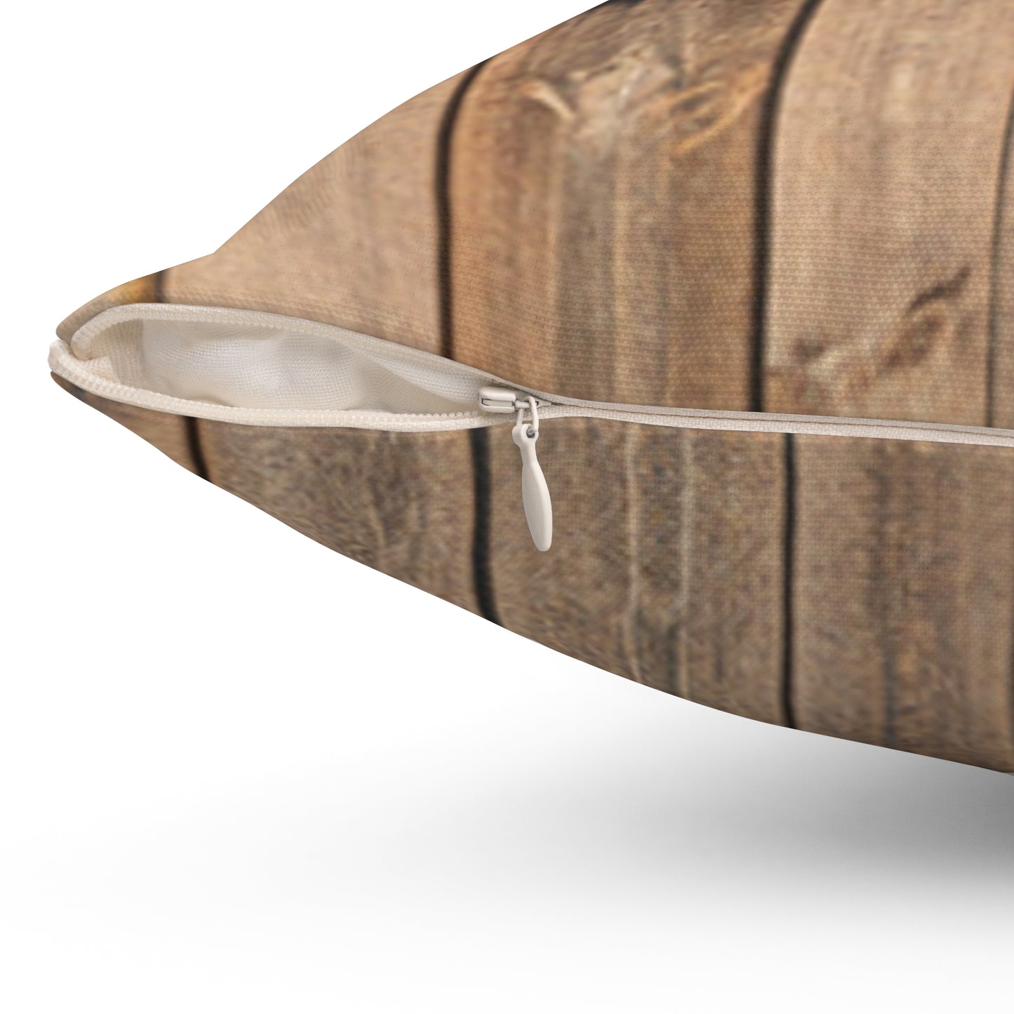 Rustic Whiskey Barrel Square Pillow — Decorative Accent Pillow