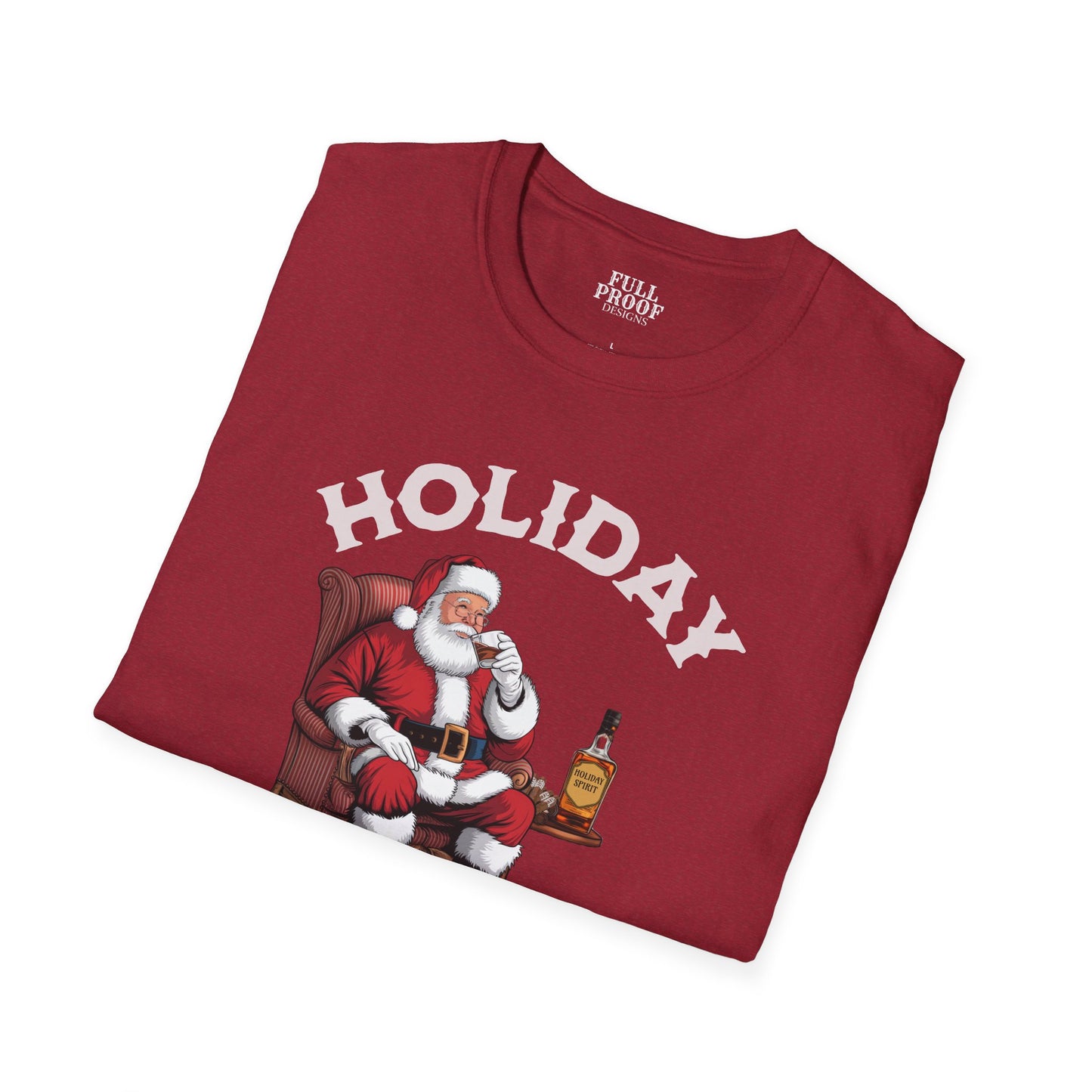 Holiday Spirit Santa Drinking Whiskey Unisex Softstyle T-Shirt