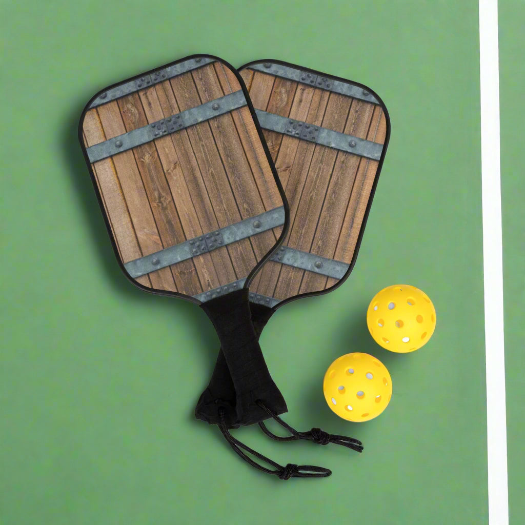 Whiskey Barrel Pickleball Set