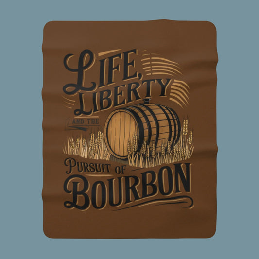 Pursuit of Bourbon Dark Sherpa Fleece Blanket | Cozy Comfort with a Spirited Twist