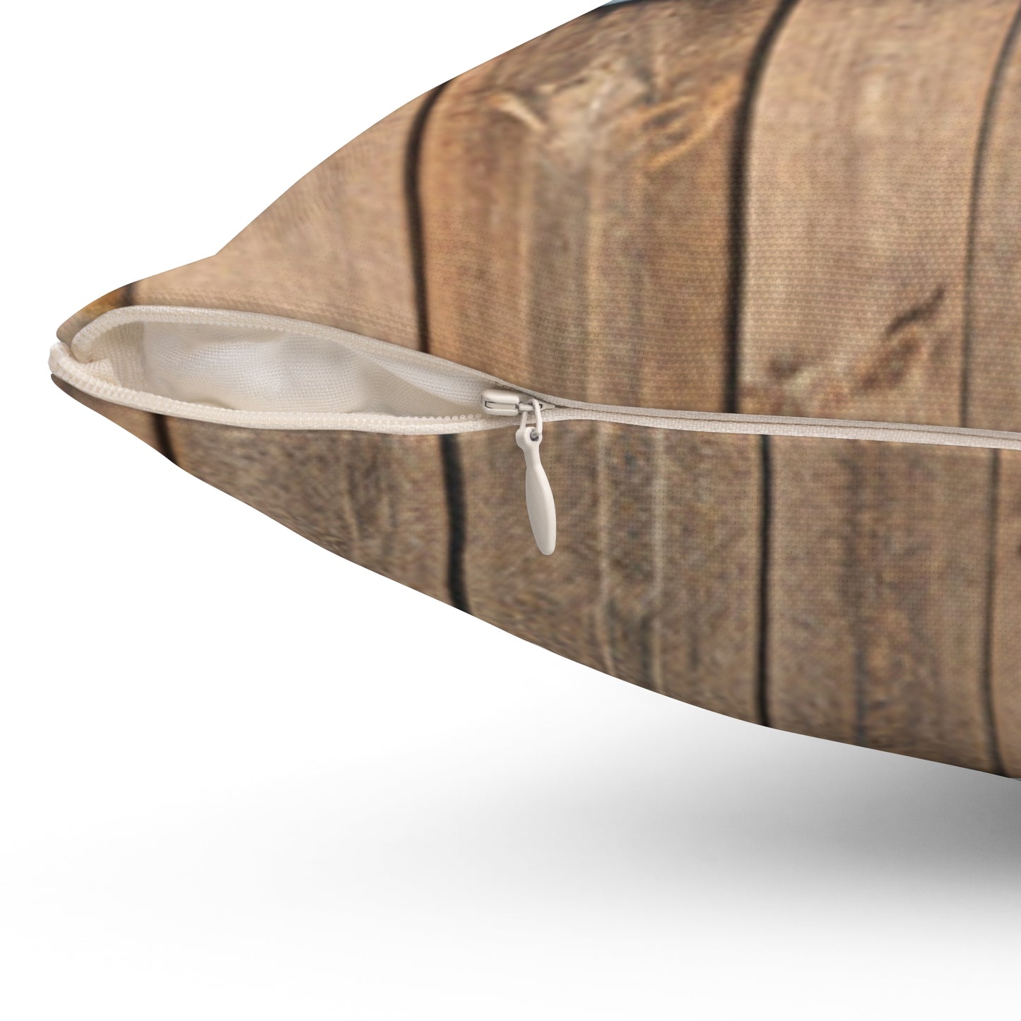 Rustic Whiskey Barrel Square Pillow — Decorative Accent Pillow