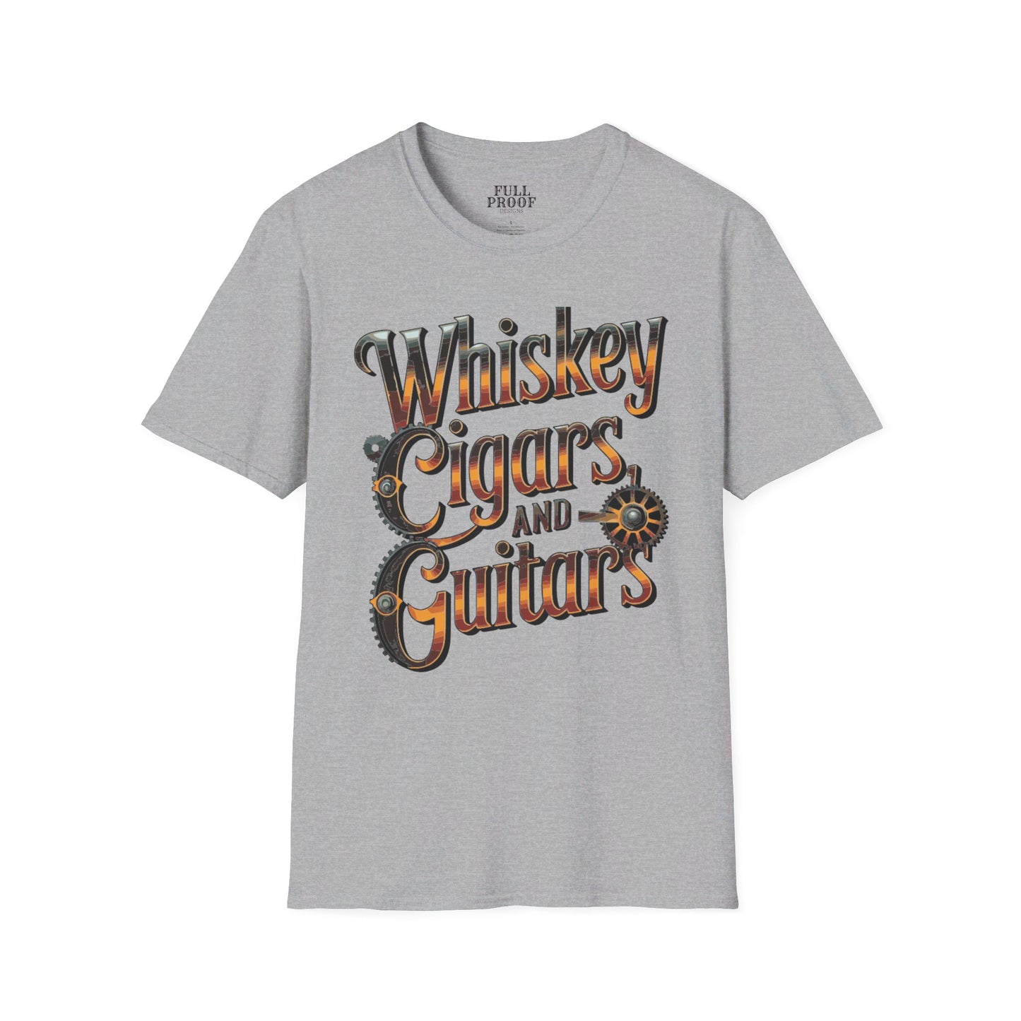 Whiskey Cigars and Guitars Unisex Softstyle T-Shirt