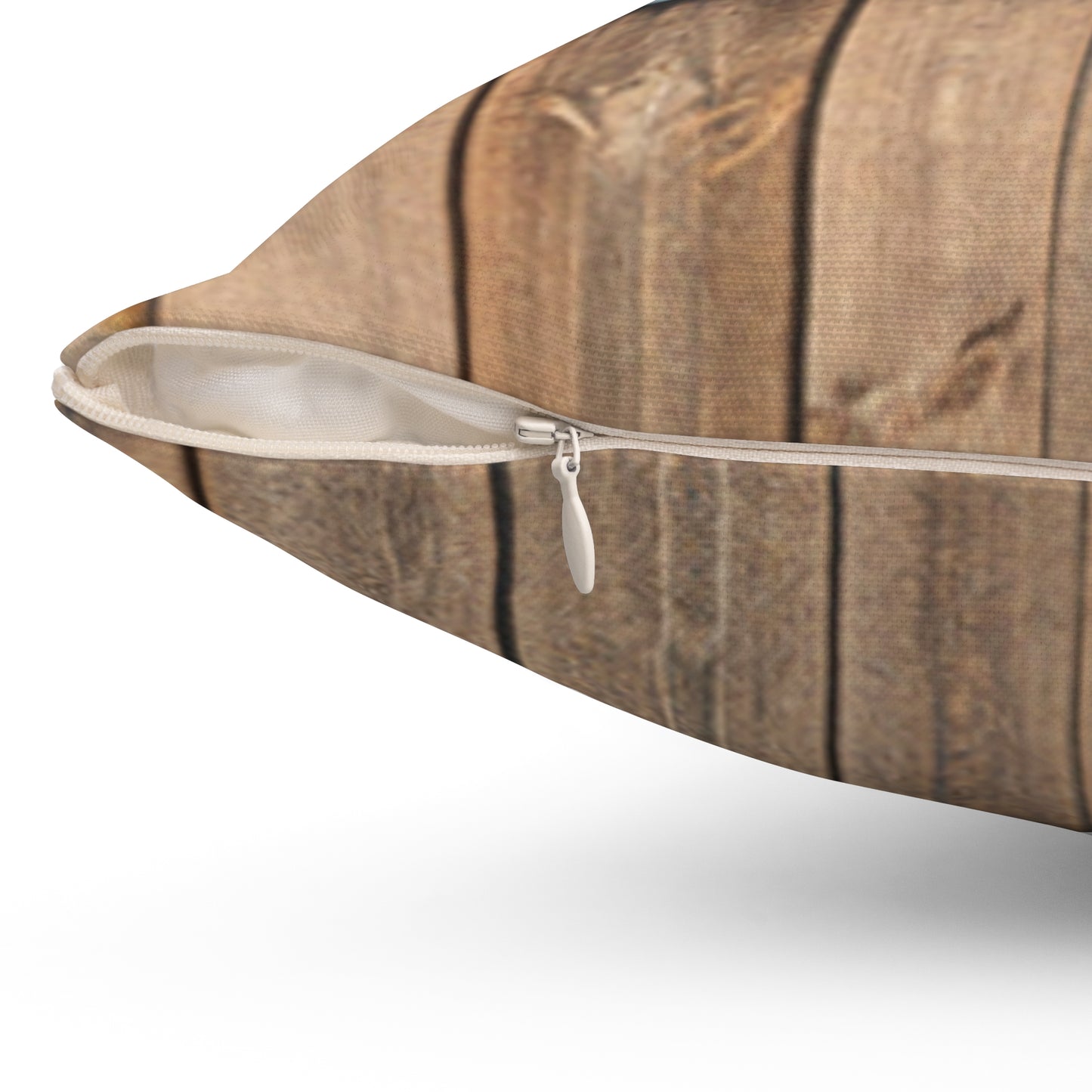 Rustic Whiskey Barrel Square Pillow — Decorative Accent Pillow