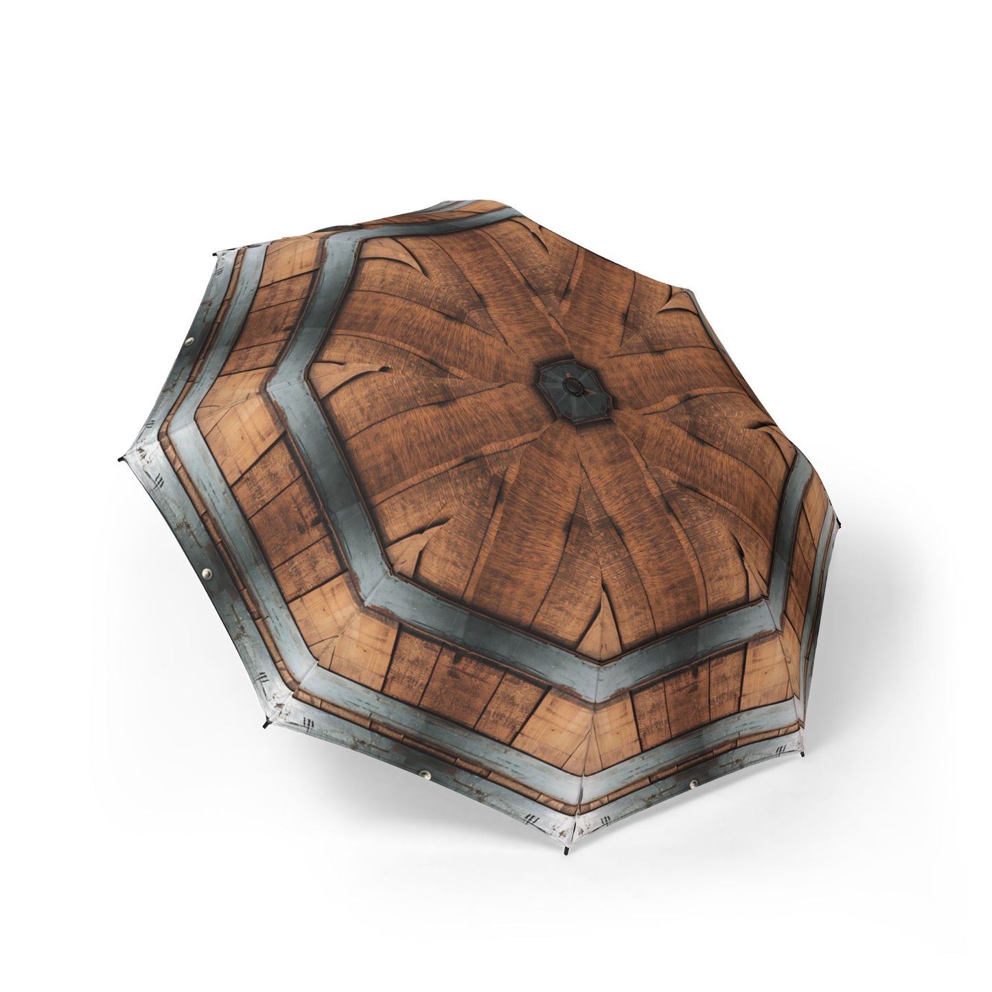 Whiskey Barrel Foldable Umbrella | Vintage Style Weather Gear, Rain Essential, Umbrella Gift