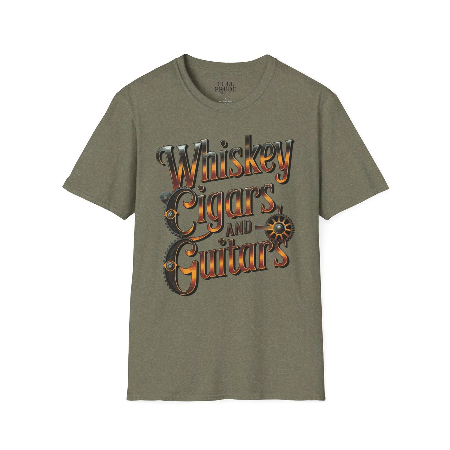 Whiskey Cigars and Guitars Unisex Softstyle T-Shirt