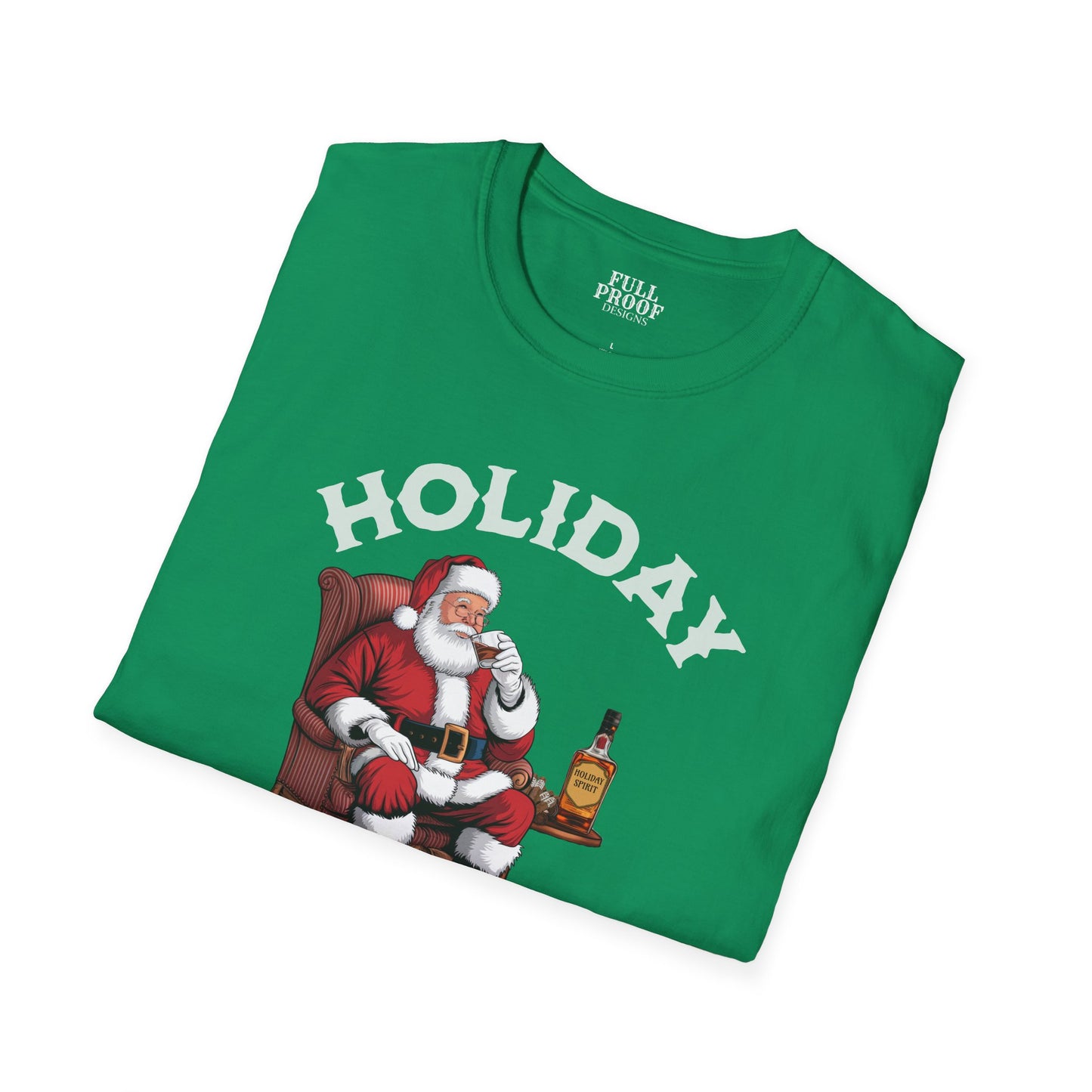 Holiday Spirit Santa Drinking Whiskey Unisex Softstyle T-Shirt