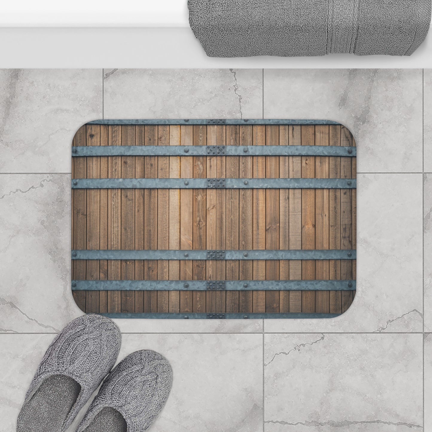 Rustic Barrel Bath Mat