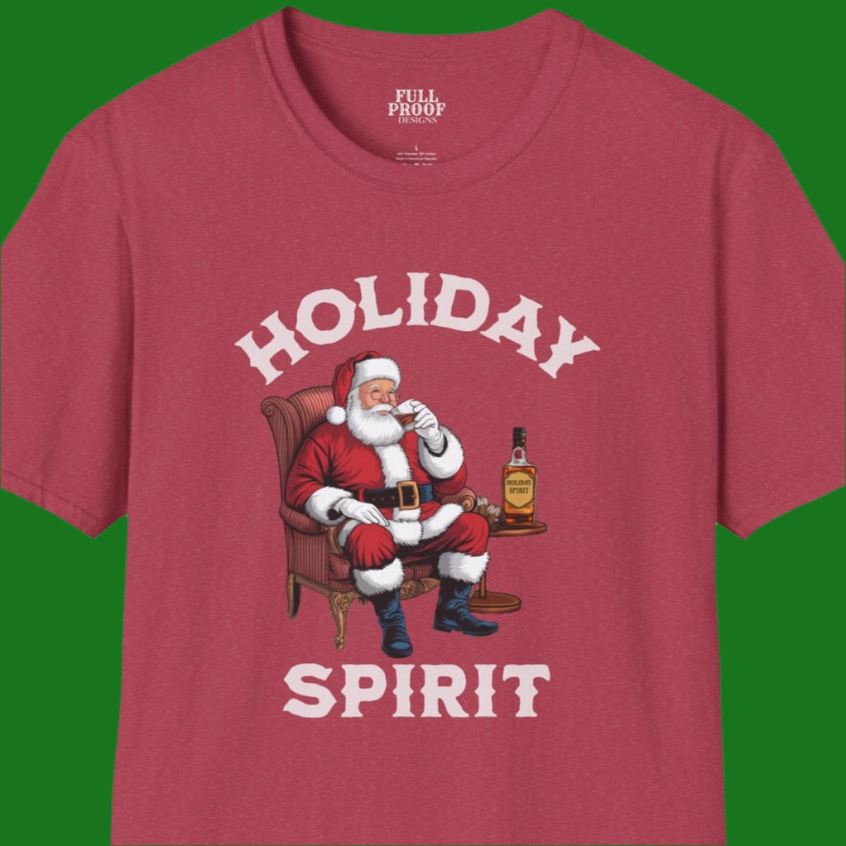 Holiday Spirit Santa Drinking Whiskey Unisex Softstyle T-Shirt