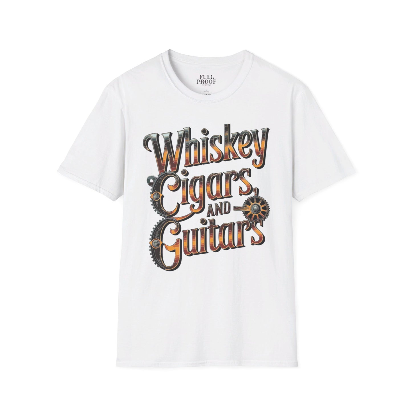 Whiskey Cigars and Guitars Unisex Softstyle T-Shirt