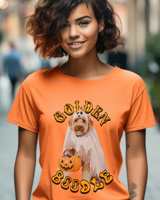 Golden Boodle Halloween T-Shirt Funny Pet Dog Tee