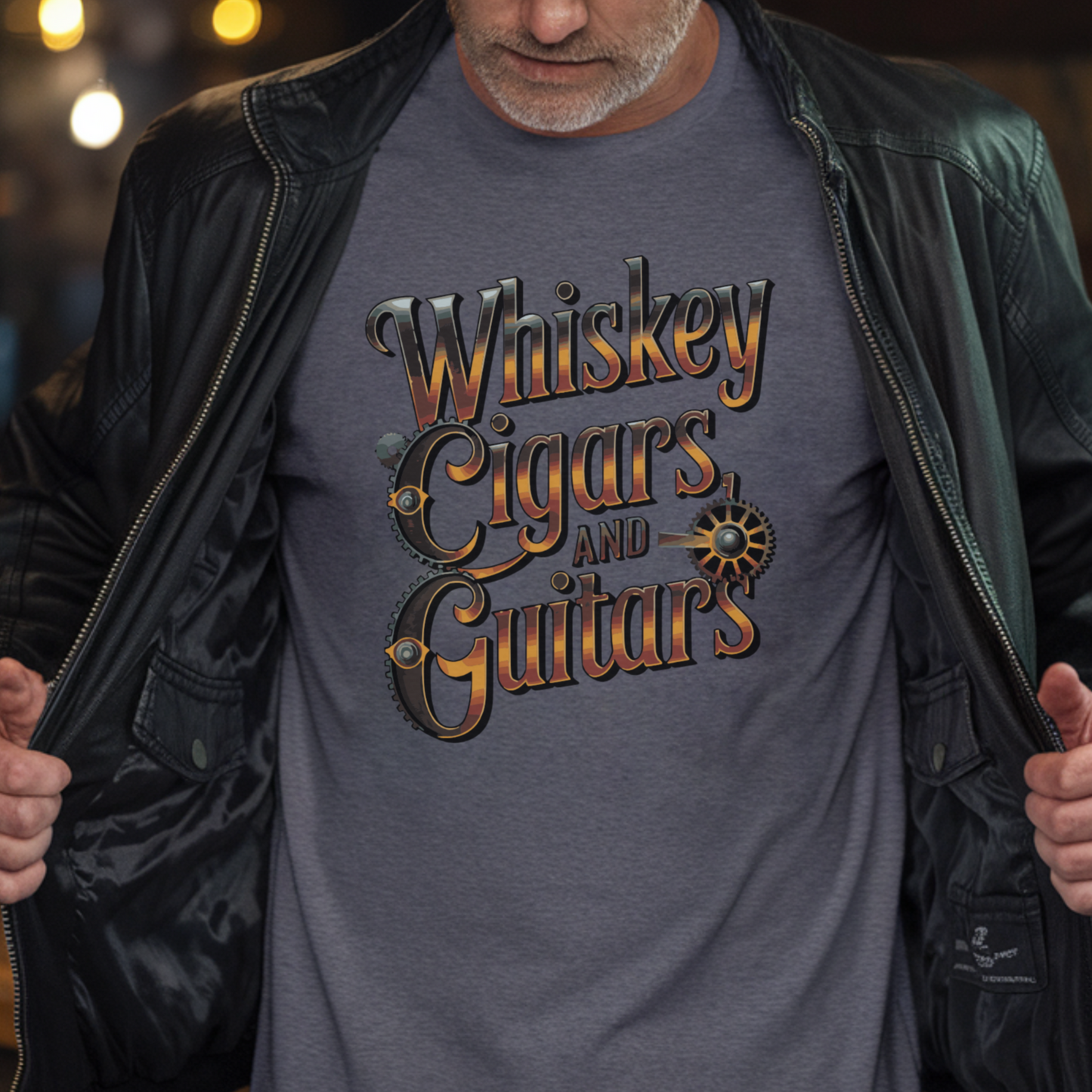 Whiskey Cigars and Guitars Unisex Softstyle T-Shirt